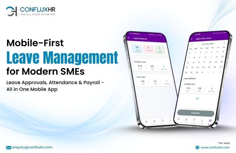 Mobile-first leave management app for SMEs, showcasing leave balances and calendar for easily applying for leave.