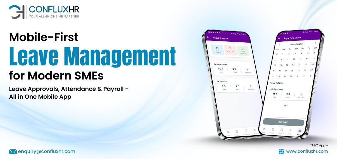 Mobile-first leave management app for SMEs, showcasing leave balances and calendar for easily applying for leave.